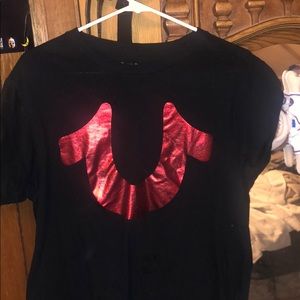 True religion metallic red t shirt